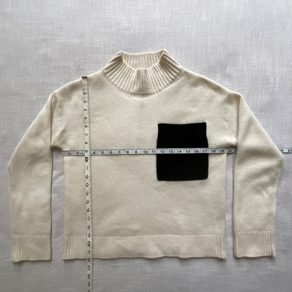 Pura Cashmere Contrast Pocket High Neck Sweater Size S NWT - Picture 6 of 14